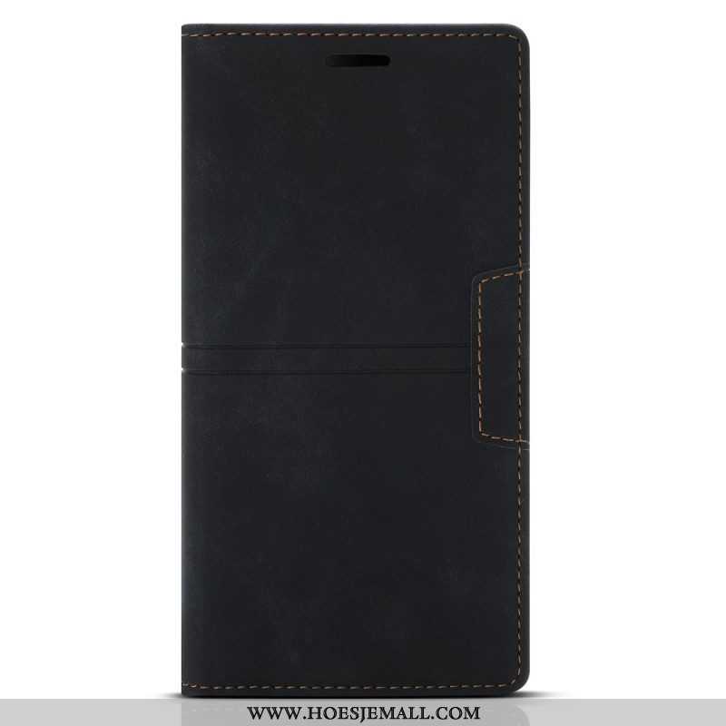 Bescherming Hoesje voor Samsung Galaxy S22 5G Folio-hoesje Stijl Lederen Stiksels Magnetische Sluiti