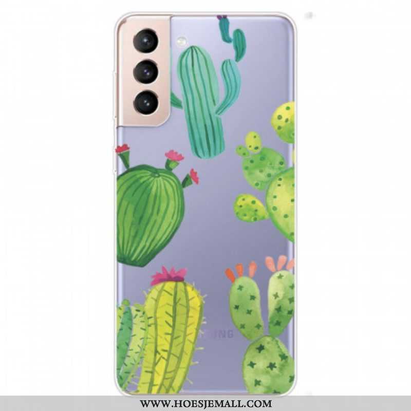 Hoesje voor Samsung Galaxy S22 5G Aquarel Cactussen