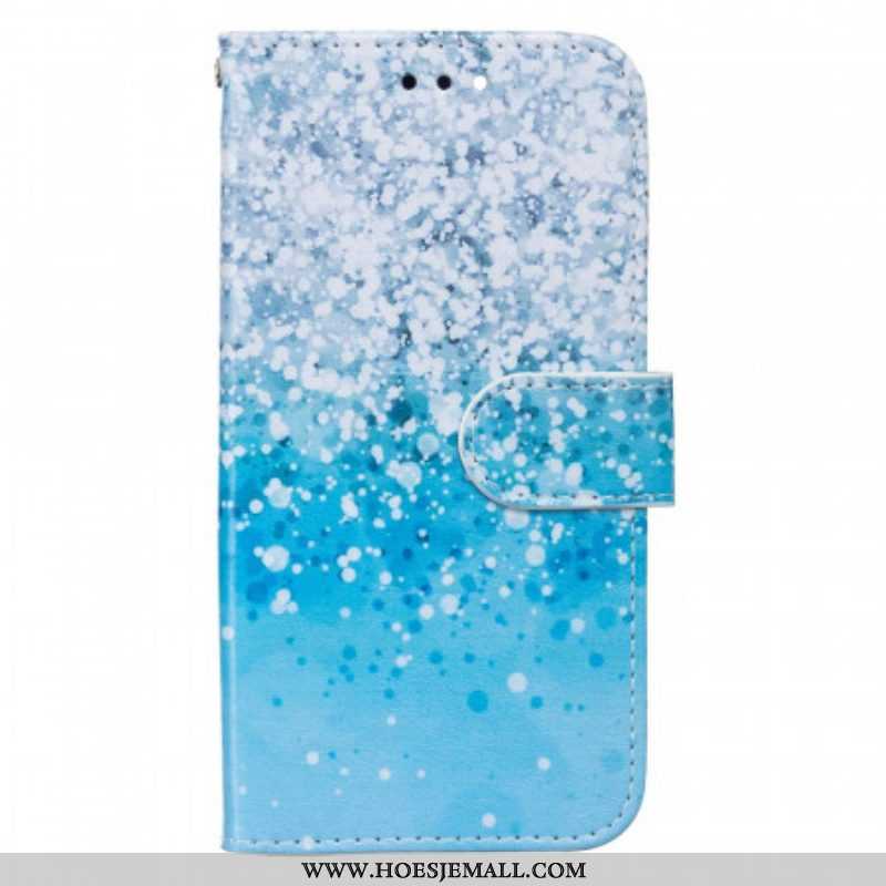 Flip Case voor Samsung Galaxy S22 5G Blauw Glitterverloop