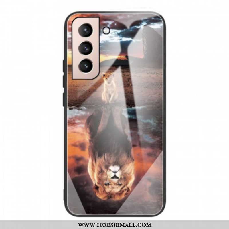 Telefoonhoesje voor Samsung Galaxy S22 5G Lion Cub's Dream Gehard Glas