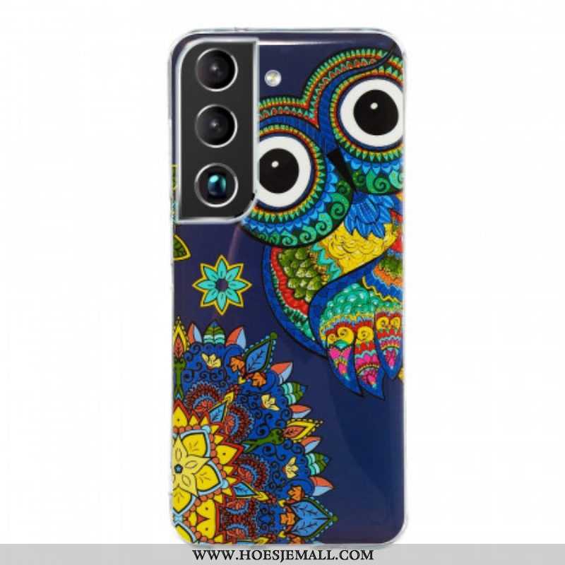 Hoesje voor Samsung Galaxy S22 5G Fluorescerende Uil Mandala