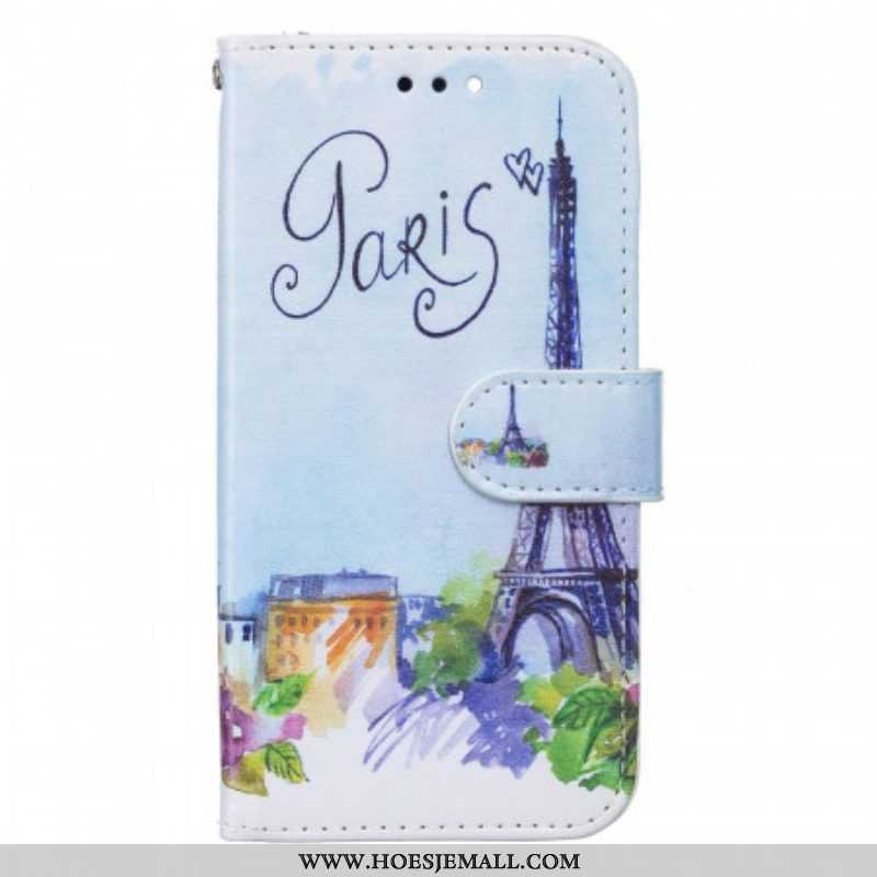 Folio-hoesje voor Samsung Galaxy S22 5G Parijs Schilderen