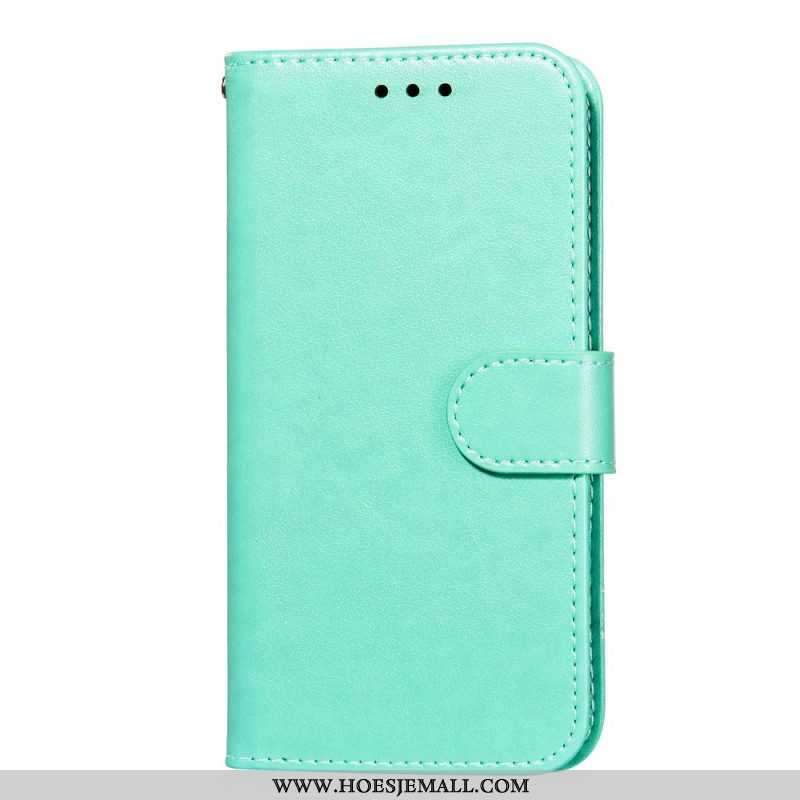 Leren Hoesje voor Samsung Galaxy S22 5G Met Ketting Effen Kleur Strappy