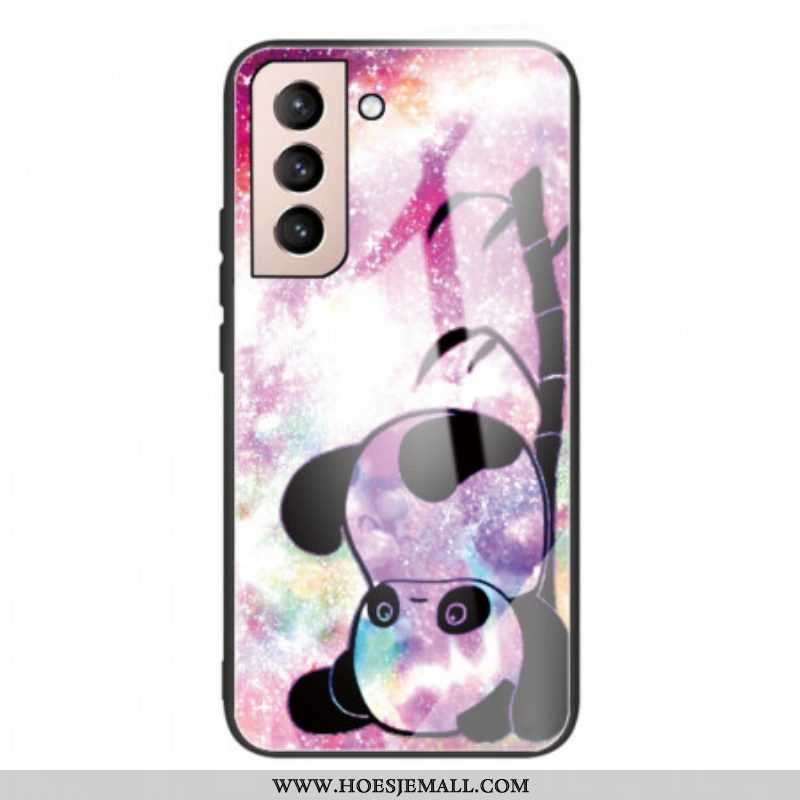 Hoesje voor Samsung Galaxy S22 5G Panda En Bamboe Gehard Glas