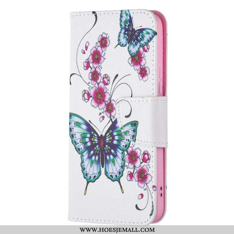 Folio-hoesje voor Samsung Galaxy S22 5G Vlinders Koningen