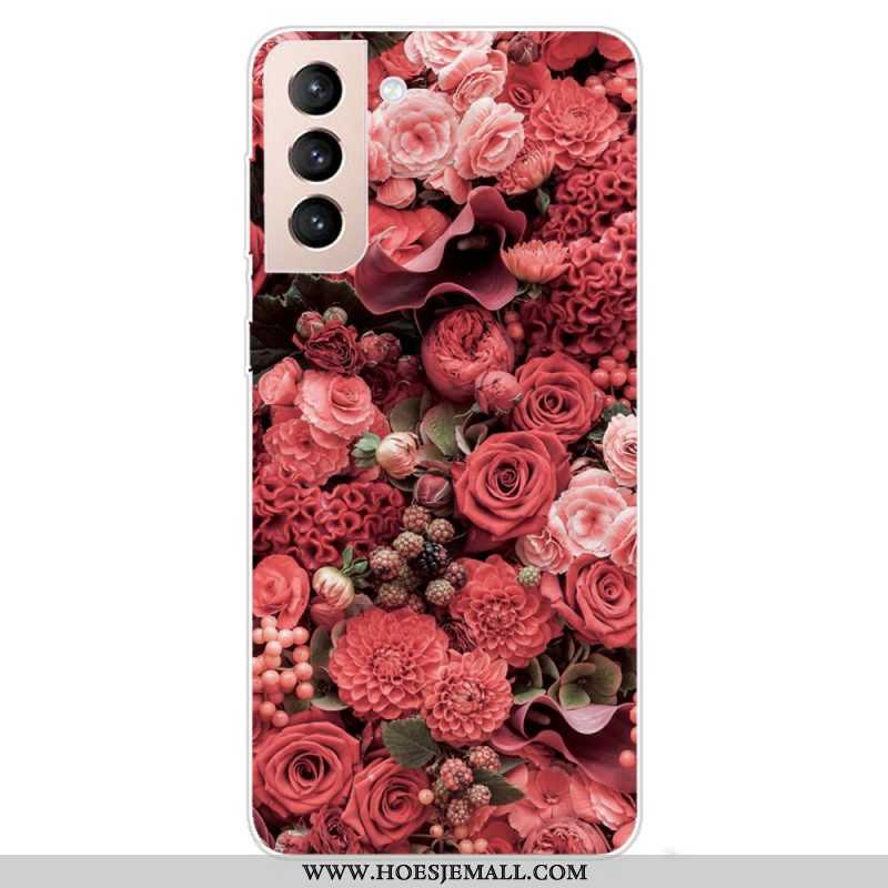 Hoesje voor Samsung Galaxy S22 5G Roze Bloemen