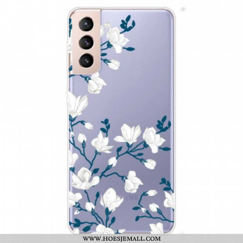 Hoesje voor Samsung Galaxy S22 5G Naadloze Witte Bloemen