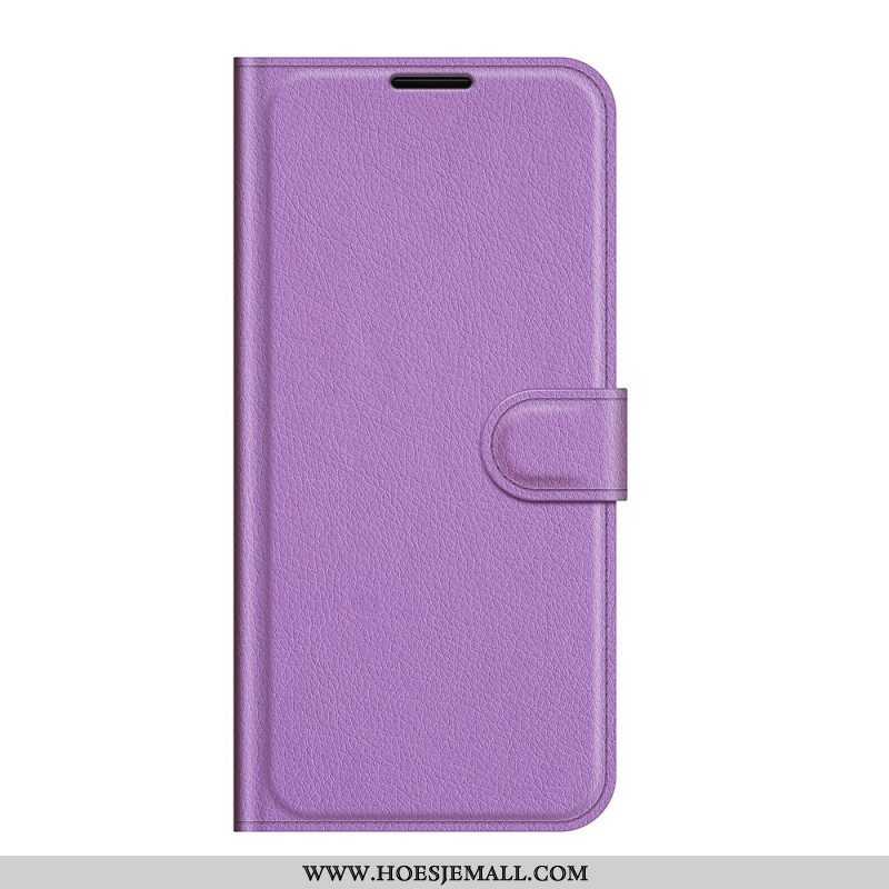 Flip Case voor Samsung Galaxy S22 5G Klassiek Litchi-leereffect