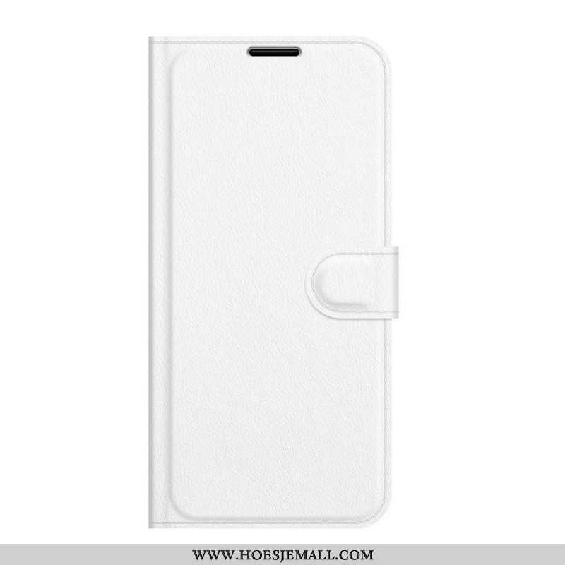 Flip Case voor Samsung Galaxy S22 5G Klassiek Litchi-leereffect