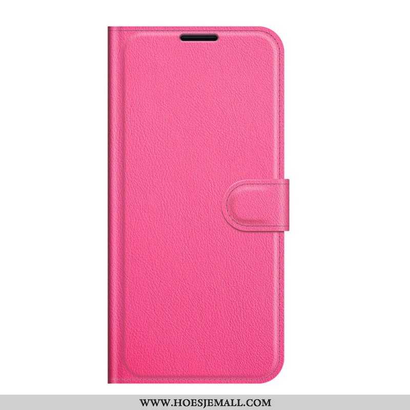 Flip Case voor Samsung Galaxy S22 5G Klassiek Litchi-leereffect