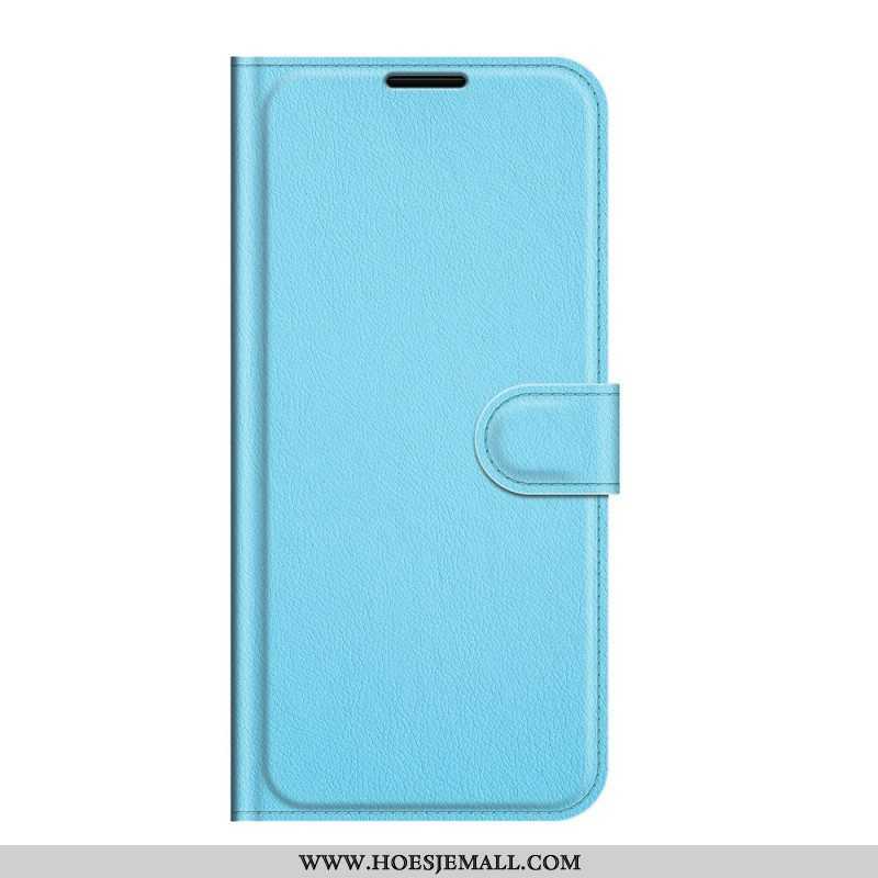 Flip Case voor Samsung Galaxy S22 5G Klassiek Litchi-leereffect