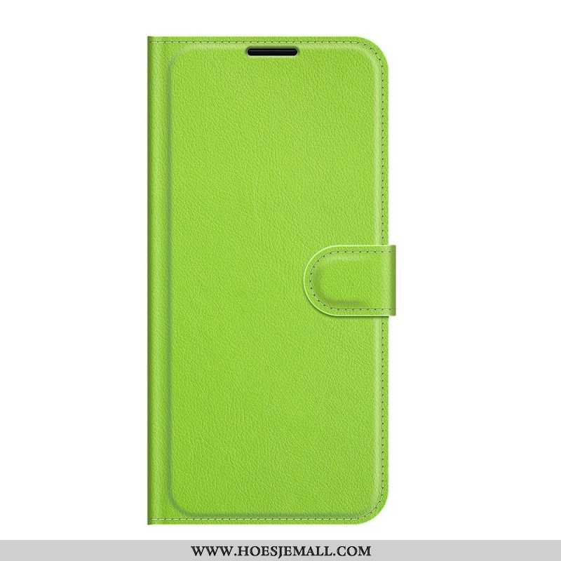 Flip Case voor Samsung Galaxy S22 5G Klassiek Litchi-leereffect