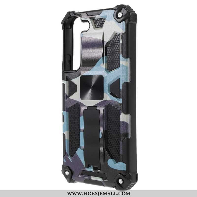 Hoesje voor Samsung Galaxy S22 5G Camouflage Verwijderbare Ondersteuning