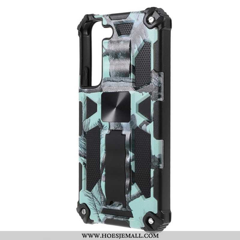 Hoesje voor Samsung Galaxy S22 5G Camouflage Verwijderbare Ondersteuning