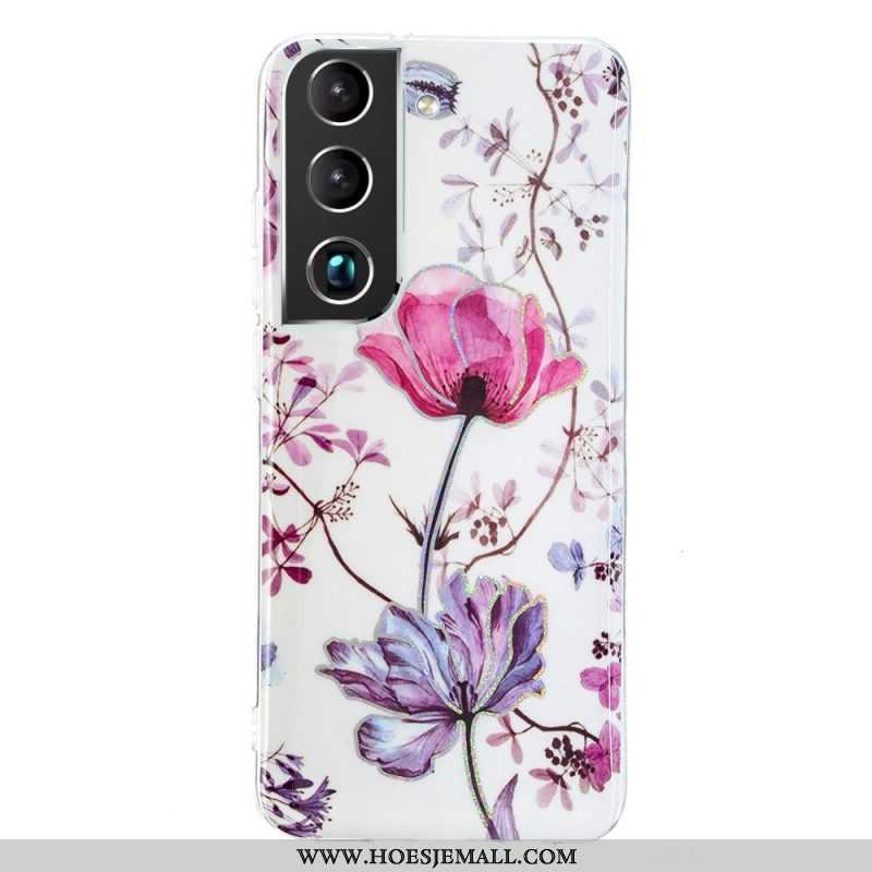 Hoesje voor Samsung Galaxy S22 5G Gemarmerde Bloemen