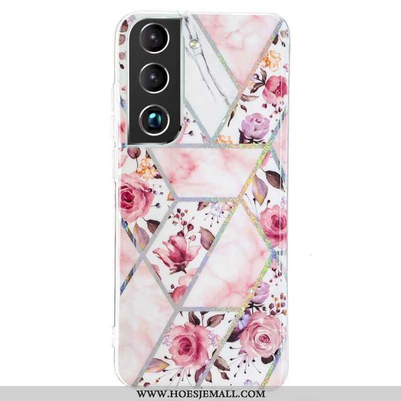 Hoesje voor Samsung Galaxy S22 5G Gemarmerde Bloemen