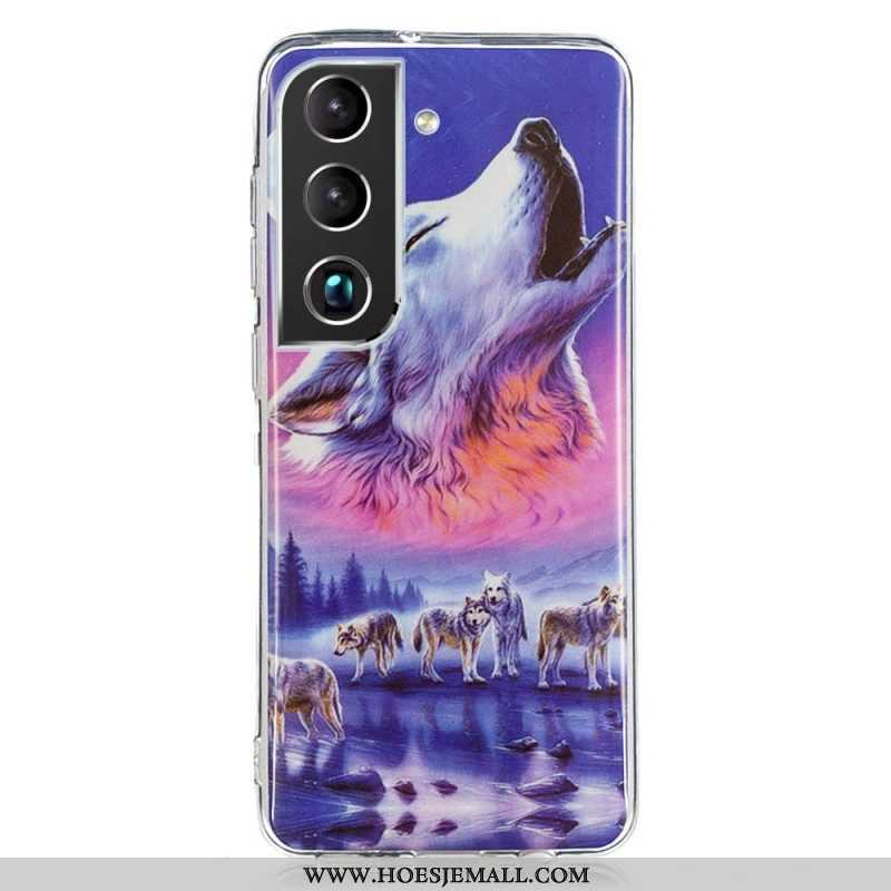 Hoesje voor Samsung Galaxy S22 5G Fluorescerende Wolf