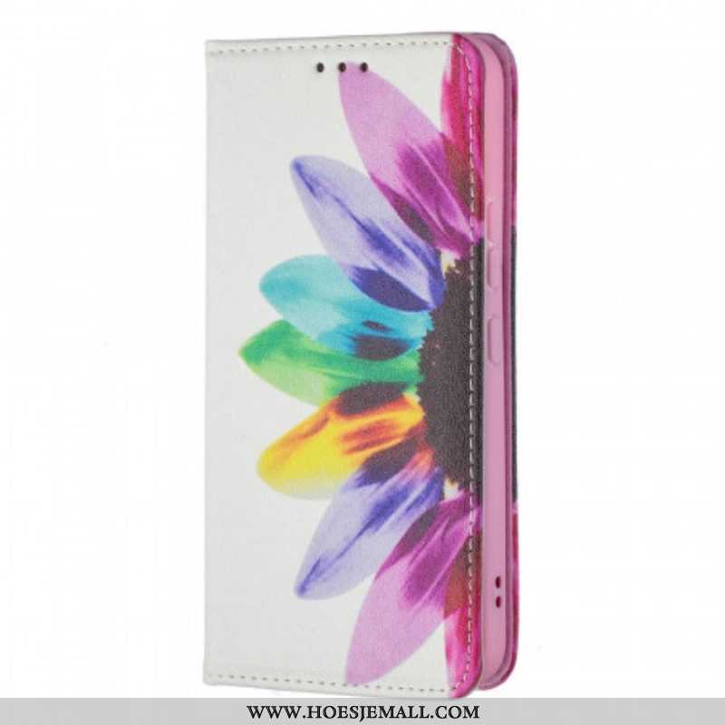 Bescherming Hoesje voor Samsung Galaxy S22 5G Folio-hoesje Waterverf Bloem