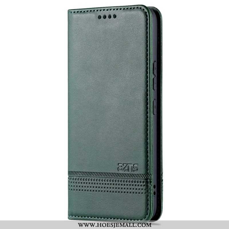 Bescherming Hoesje voor Samsung Galaxy S22 5G Folio-hoesje Azns Leerstyling