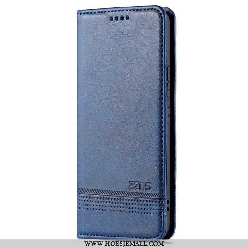 Bescherming Hoesje voor Samsung Galaxy S22 5G Folio-hoesje Azns Leerstyling