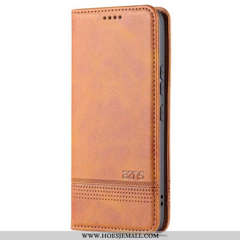 Bescherming Hoesje voor Samsung Galaxy S22 5G Folio-hoesje Azns Leerstyling