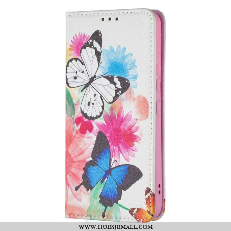 Bescherming Hoesje voor Samsung Galaxy S22 5G Folio-hoesje Kleurrijke Vlinders