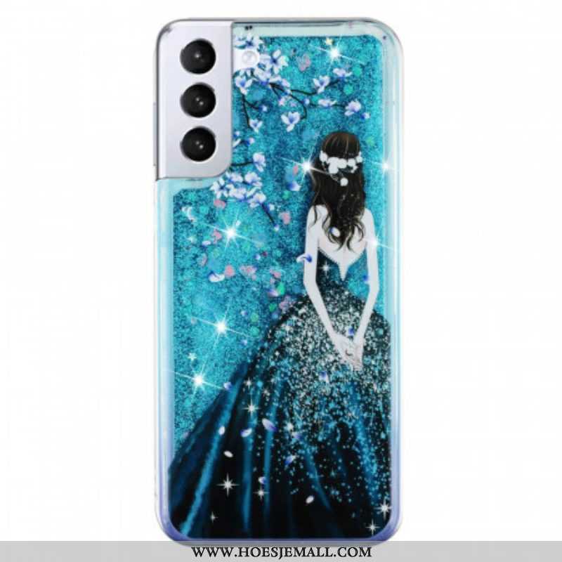 Hoesje voor Samsung Galaxy S22 5G Vrouw Pailletten