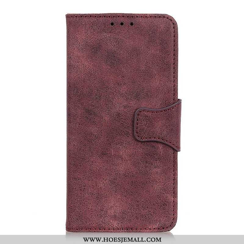 Folio-hoesje voor Samsung Galaxy S22 5G Vintage Gespleten Leer