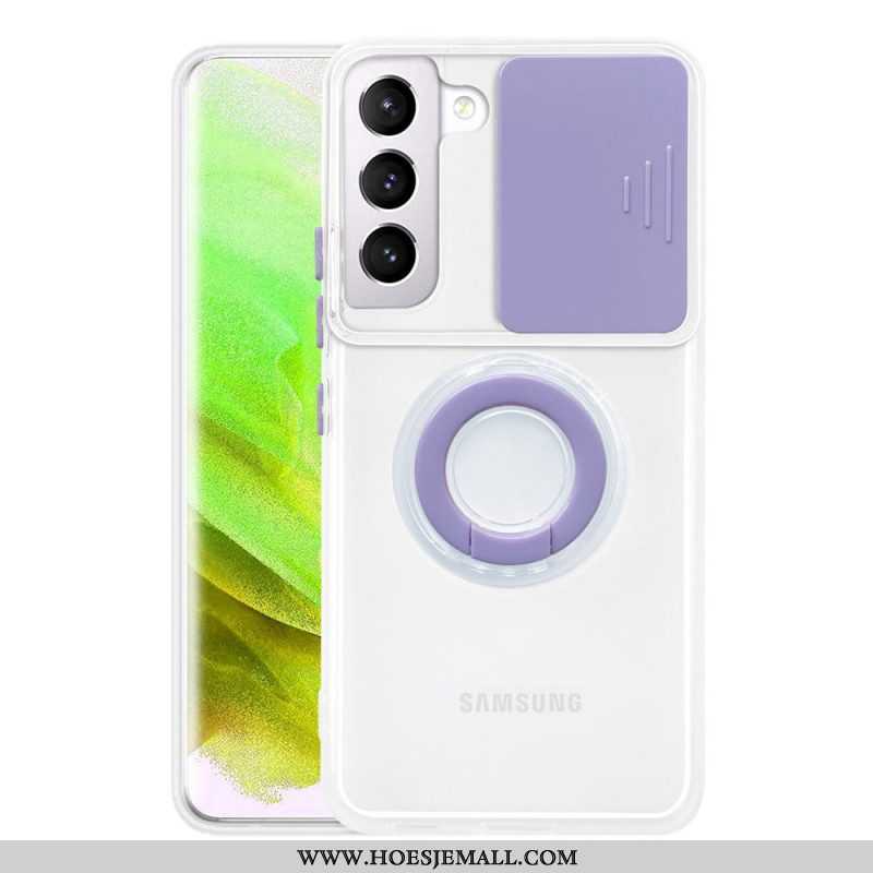 Hoesje voor Samsung Galaxy S22 5G Ringsteun En Lensbeschermers