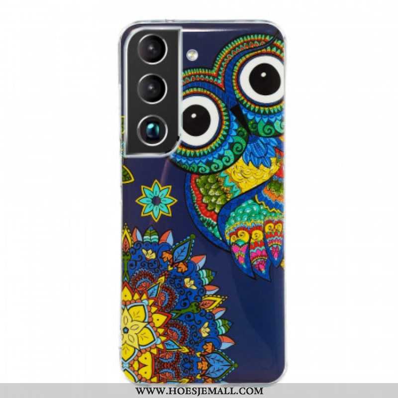 Hoesje voor Samsung Galaxy S22 Plus 5G Fluorescerende Uil Mandala