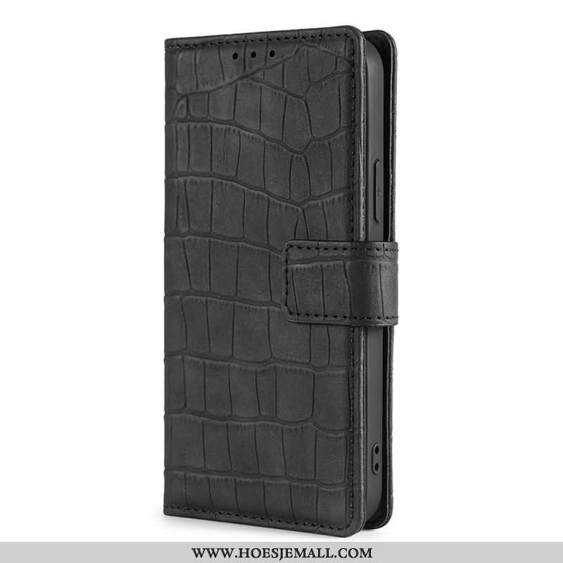 Flip Case voor Samsung Galaxy S22 Plus 5G Krokodillenhuid-effect