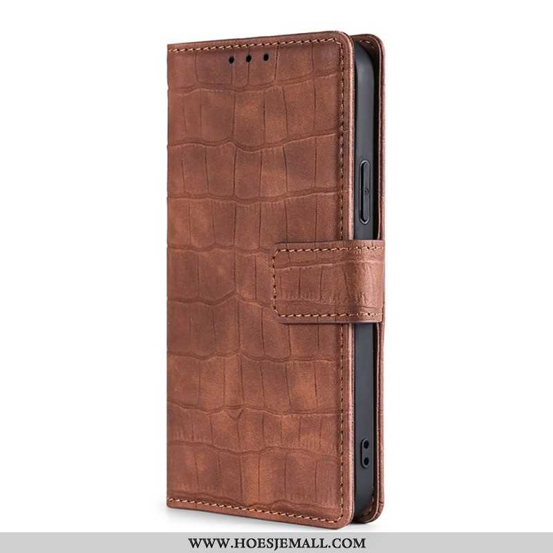 Flip Case voor Samsung Galaxy S22 Plus 5G Krokodillenhuid-effect