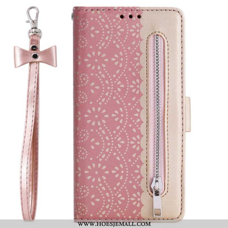 Leren Hoesje voor Samsung Galaxy S22 Plus 5G Met Ketting Portemonnee Met Kanten Riem