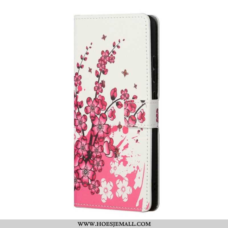 Folio-hoesje voor Samsung Galaxy S22 Plus 5G Tropische Bloemen