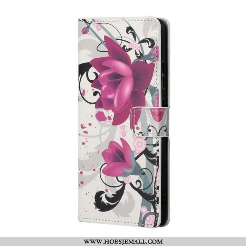 Folio-hoesje voor Samsung Galaxy S22 Plus 5G Tropische Bloemen