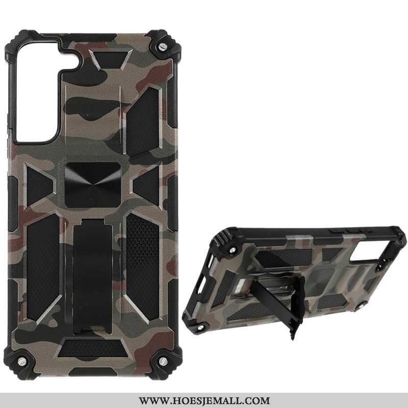 Hoesje voor Samsung Galaxy S22 Plus 5G Camouflage Verwijderbare Ondersteuning