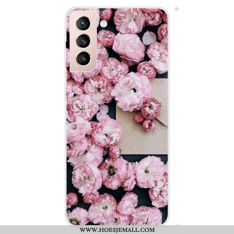 Hoesje voor Samsung Galaxy S22 Plus 5G Roze Bloemen