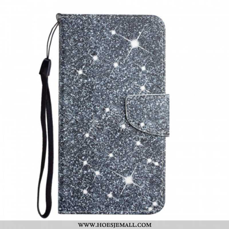 Folio-hoesje voor Samsung Galaxy S22 Plus 5G Met Ketting Pailletten Met Bandjes