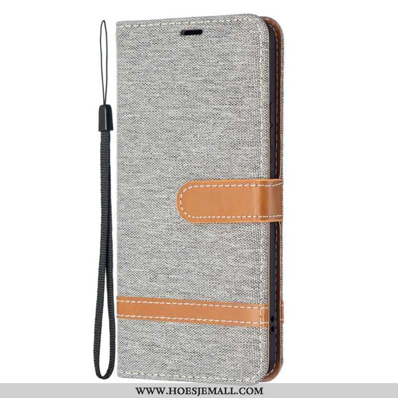 Folio-hoesje voor Samsung Galaxy S22 Plus 5G Met Ketting Band Van Stof En Leereffect