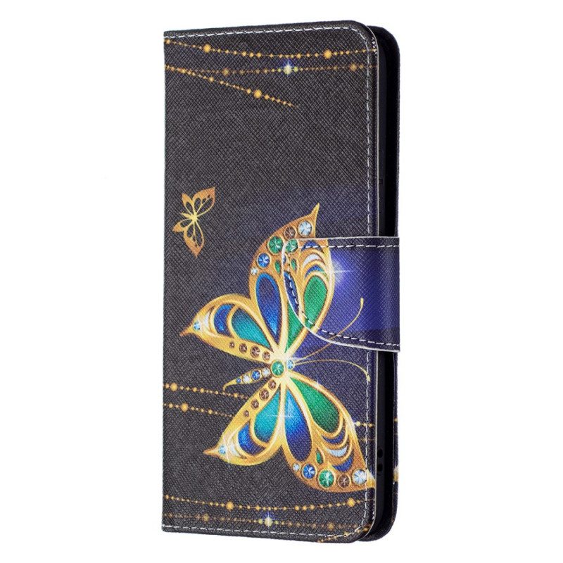 Folio-hoesje voor Samsung Galaxy S22 Plus 5G Gouden Vlinders