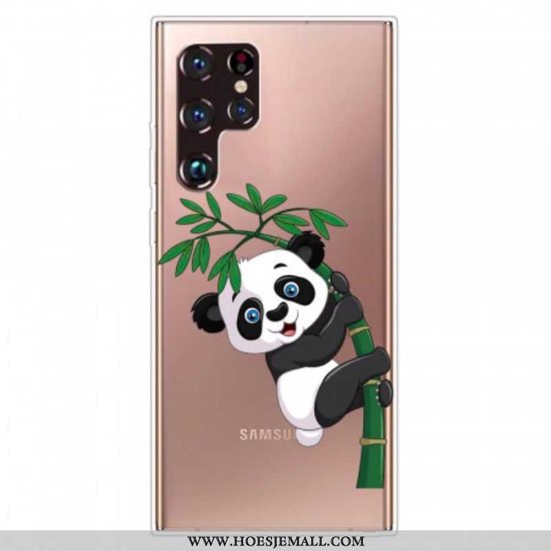 Hoesje voor Samsung Galaxy S22 Ultra 5G Panda Op Bamboe