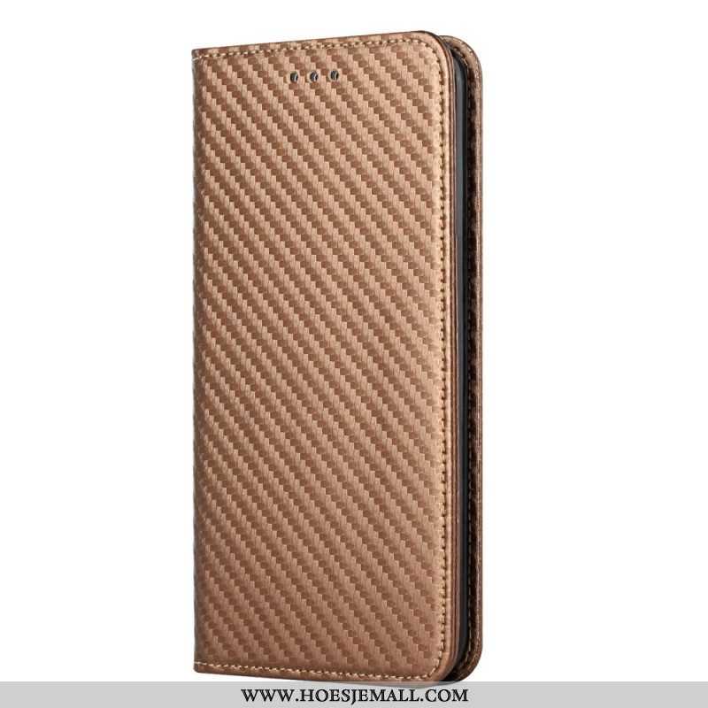 Bescherming Hoesje voor Samsung Galaxy S22 Ultra 5G Met Ketting Folio-hoesje Band Van Koolstofvezel