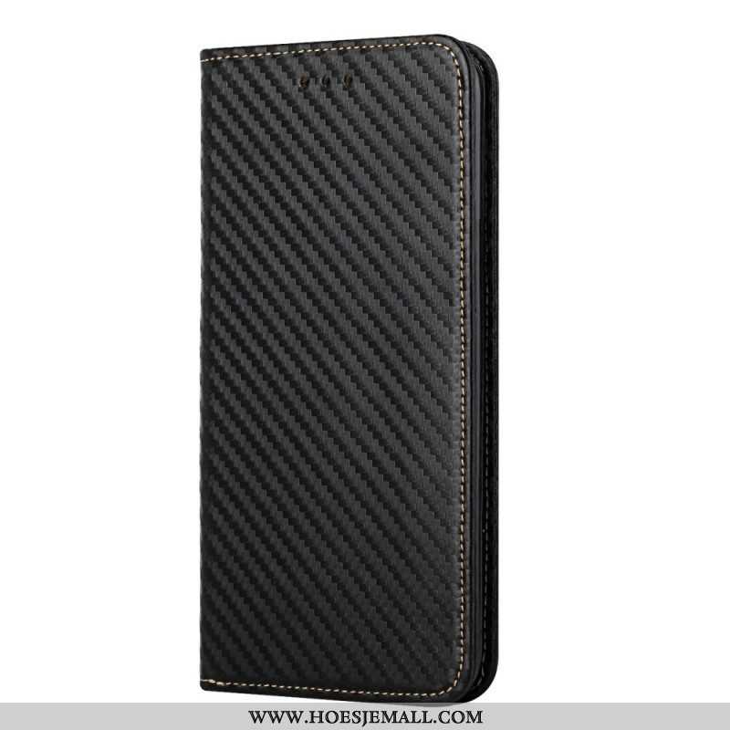 Bescherming Hoesje voor Samsung Galaxy S22 Ultra 5G Met Ketting Folio-hoesje Band Van Koolstofvezel