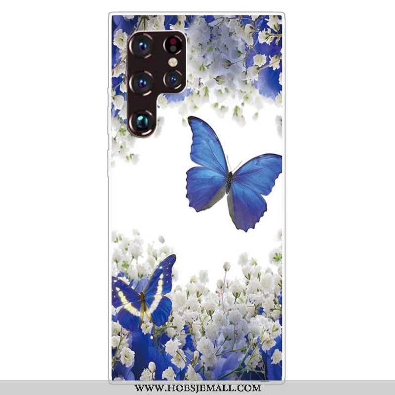 Hoesje voor Samsung Galaxy S22 Ultra 5G Ontwerp Vlinders