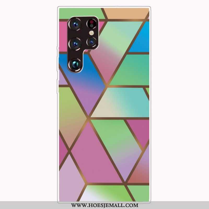 Hoesje voor Samsung Galaxy S22 Ultra 5G Geometrisch Marmer