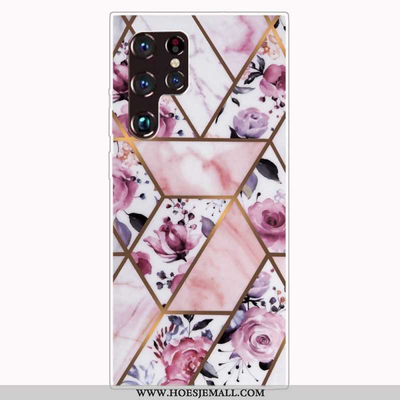 Hoesje voor Samsung Galaxy S22 Ultra 5G Geometrisch Marmer