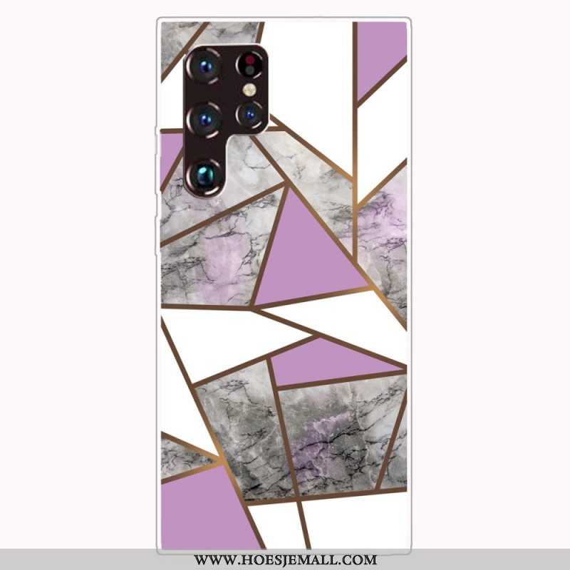 Hoesje voor Samsung Galaxy S22 Ultra 5G Geometrisch Marmer