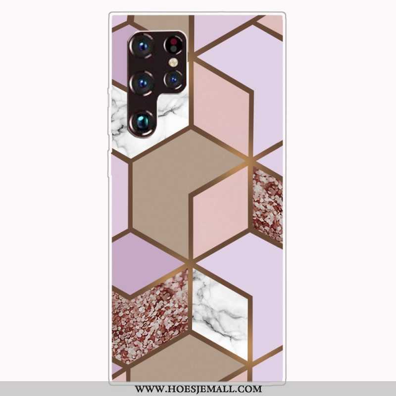 Hoesje voor Samsung Galaxy S22 Ultra 5G Geometrisch Marmer