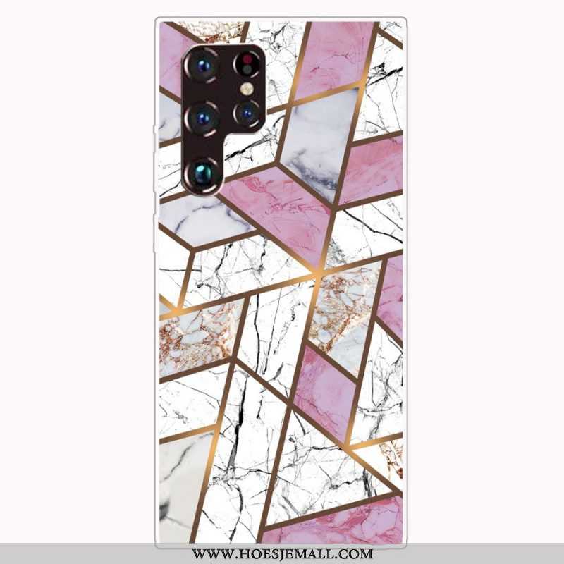 Hoesje voor Samsung Galaxy S22 Ultra 5G Geometrisch Marmer