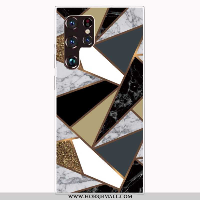 Hoesje voor Samsung Galaxy S22 Ultra 5G Geometrisch Marmer